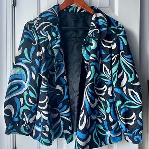 Silk Land blue and white suit jacket